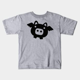 Flying Black Pig Kids T-Shirt